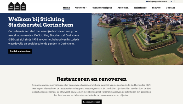 nieuwe website SSG screenshot